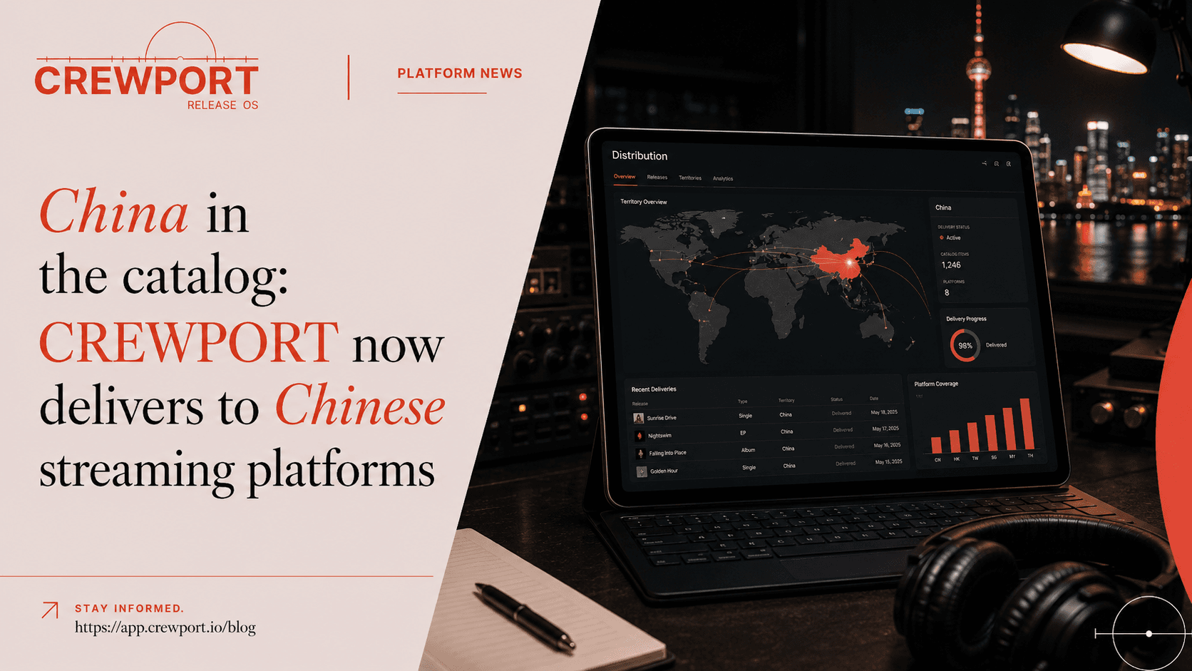 China in the catalog: CREWPORT now delivers to Chinese streaming platforms